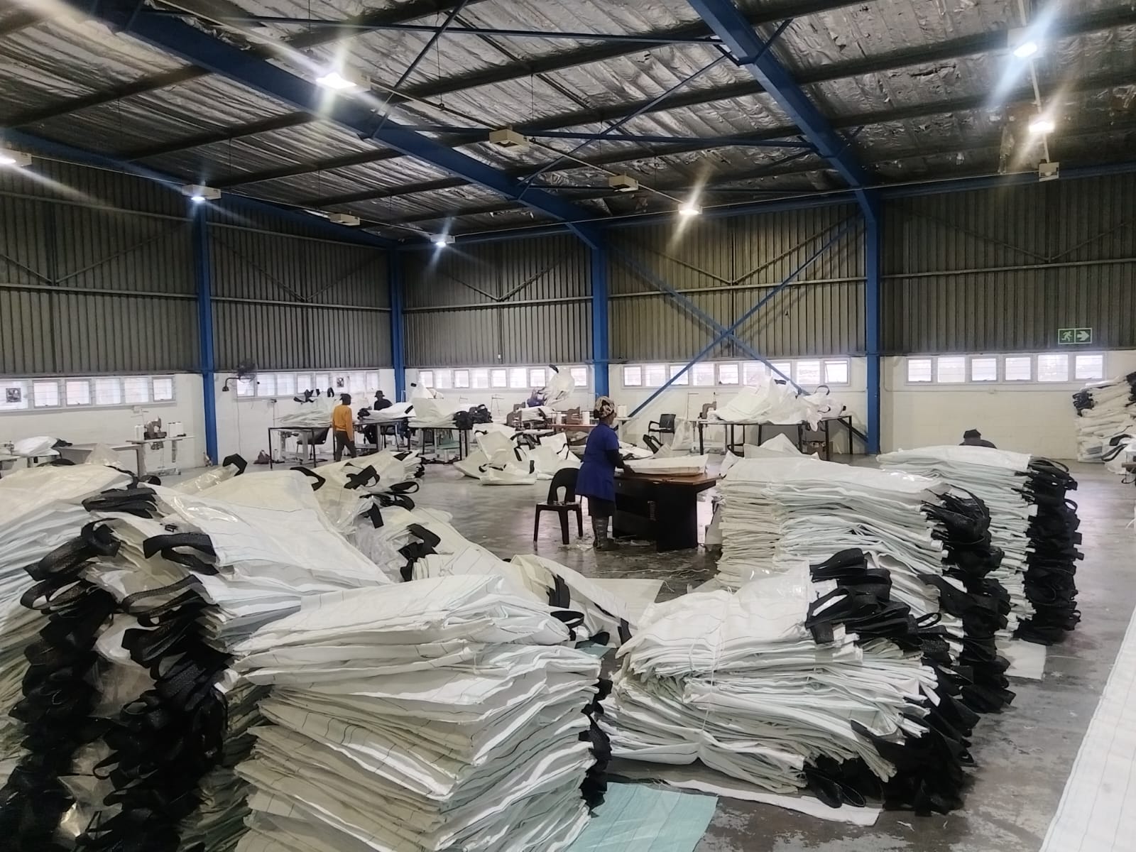 Grain and agricultural produce stored in woven polypropylene bags